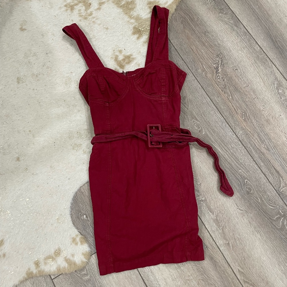 Urban outfitters red corset mini dress